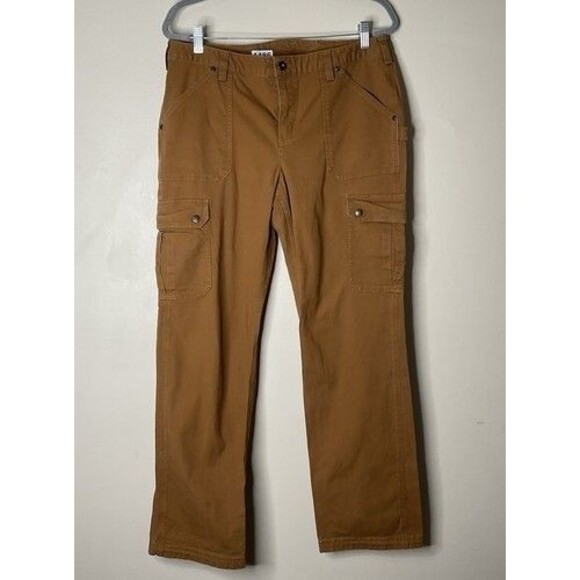 Duluth Trading Co Brown Ultimate Relaxed Fit Cargo Pants Men Size 14X33 Cotton/S - Picture 1 of 10